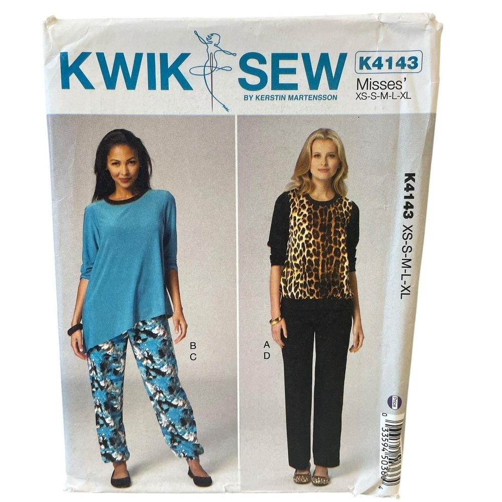 Kwik Sew K4143 Misses Tops Pants XS-XL Sewing Pattern UNCUT FF